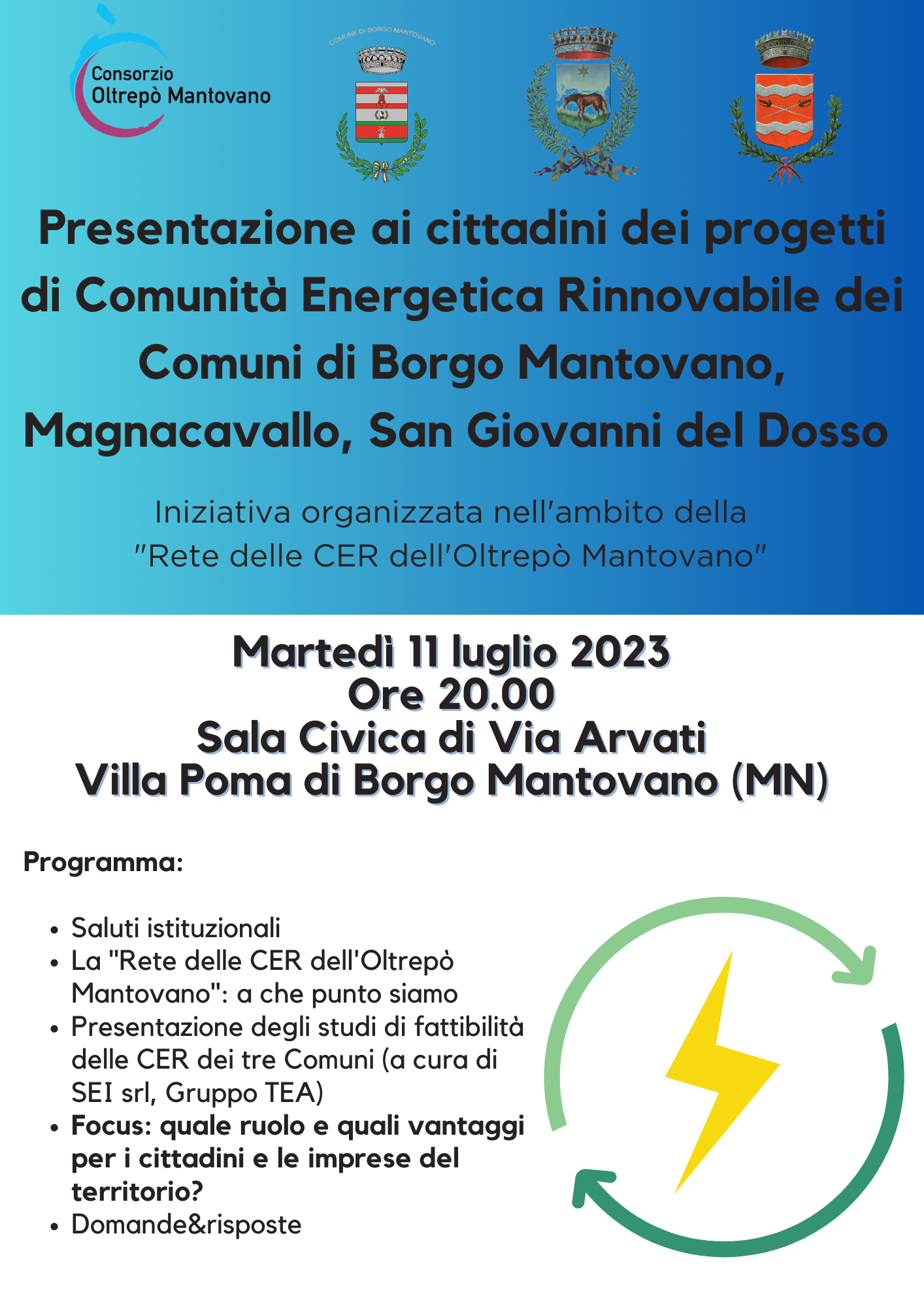 Rete delle Comunità Energetiche Rinnovabili (CER) dell’Oltrepò Mantovano