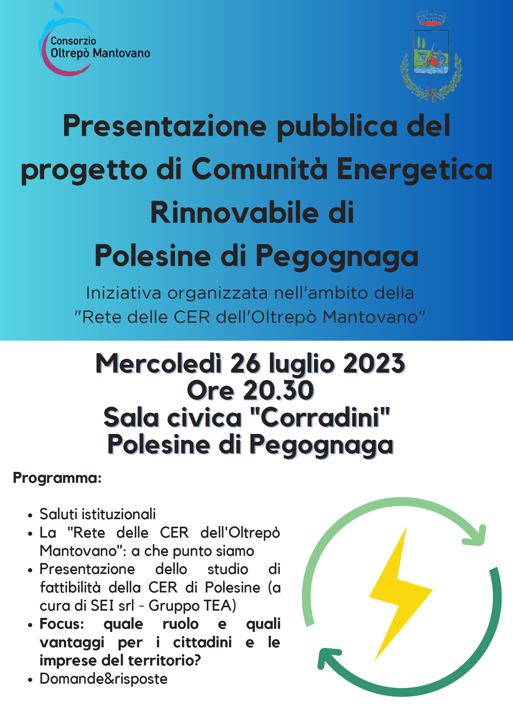 Rete delle Comunità Energetiche Rinnovabili (CER) dell’Oltrepò Mantovano