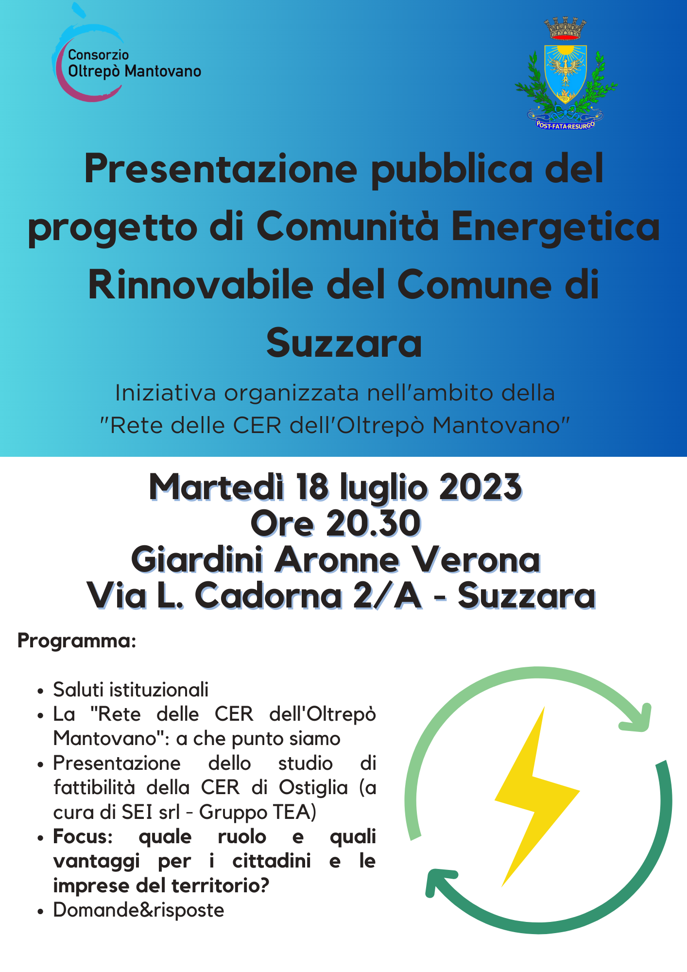 Rete delle Comunità Energetiche Rinnovabili (CER) dell’Oltrepò Mantovano